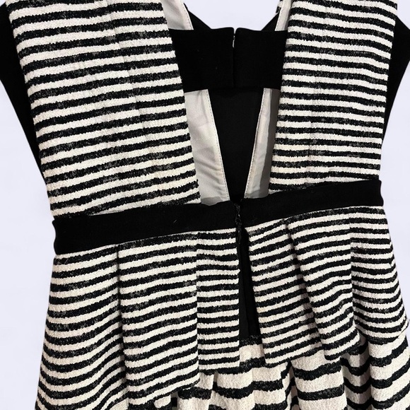 NWT | Vintage BCBG | Black and White Striped Cocktail Dress - Picture 6 of 8
